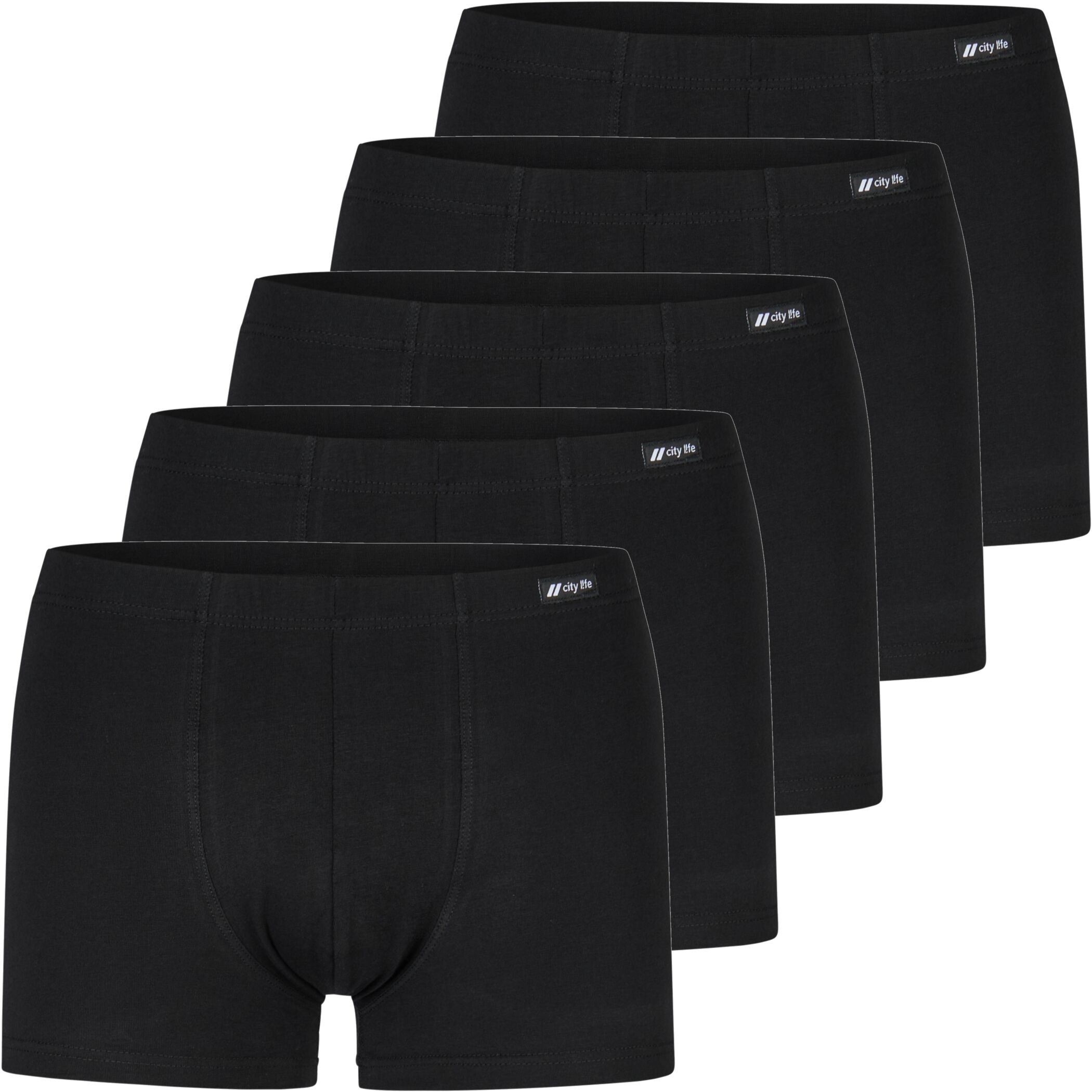 City Life Jersey Shorts 5er Pack schwarz