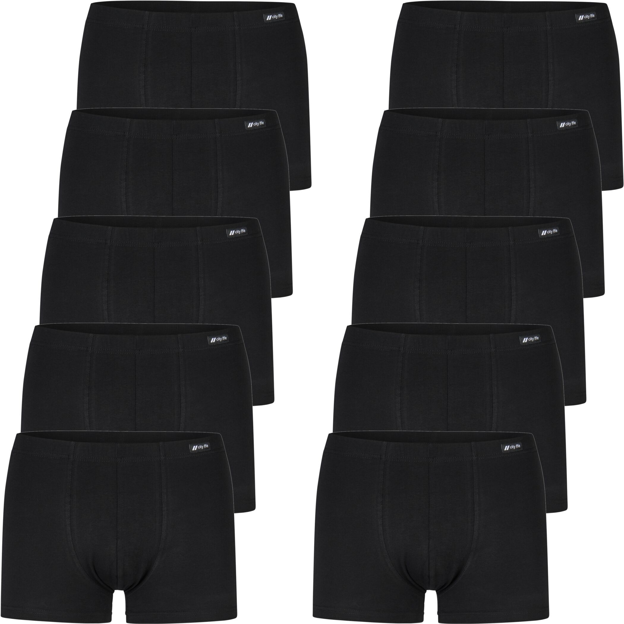 City Life Jersey Shorts 10er Pack schwarz